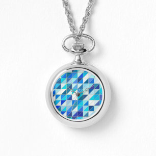 Montre Mosaïque - nuances de bleu et de blanc
