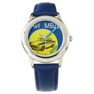 MONTRE MOSKVITCH SOVIET TRAFFIC POLICE VOITURE WRISTWATOI