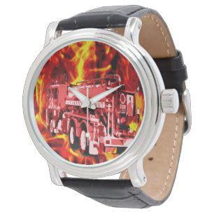 Montre Moteur D'Incendie Dans La Peinture À L'Huile De Te