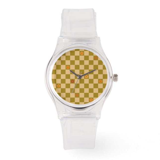 Montre Motif à carreaux de fleurs - N° 02 (Recto)