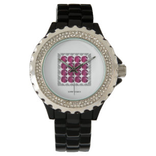 Montre Motif à pointes rouges