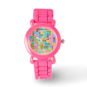 MONTRE MOTIF ABSTRAIT COLORÉ