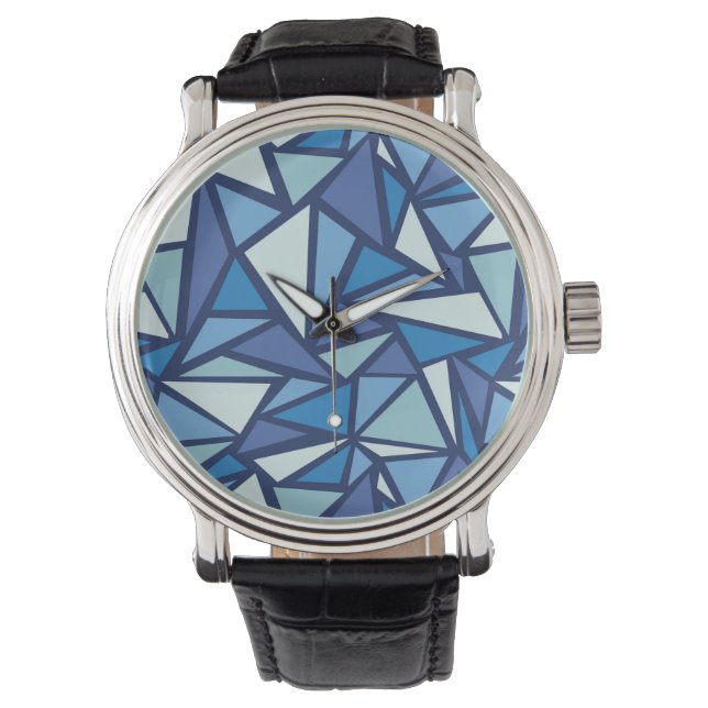Montre Motif Abstrait de glace bleue (devant)