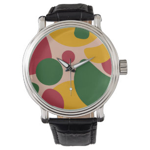 Montre Motif Abstrait Rétro Géométrique Gras