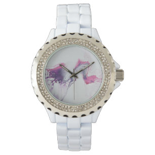 Montre Motif abstrait rose.