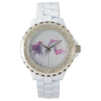 Montre Motif abstrait rose.