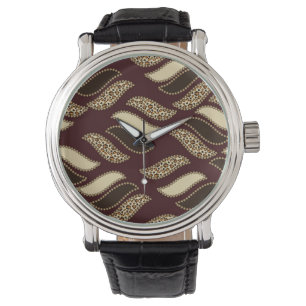 Montre Motif africain de la peau de guépard