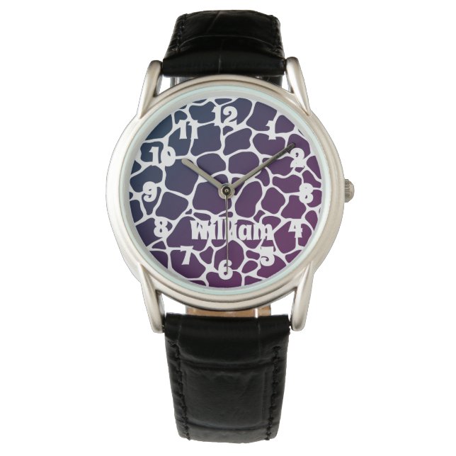 Montre Motif animal bleu hommes (devant)