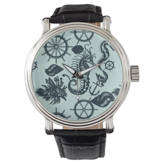 Montre Motif animal marin vintage (devant)
