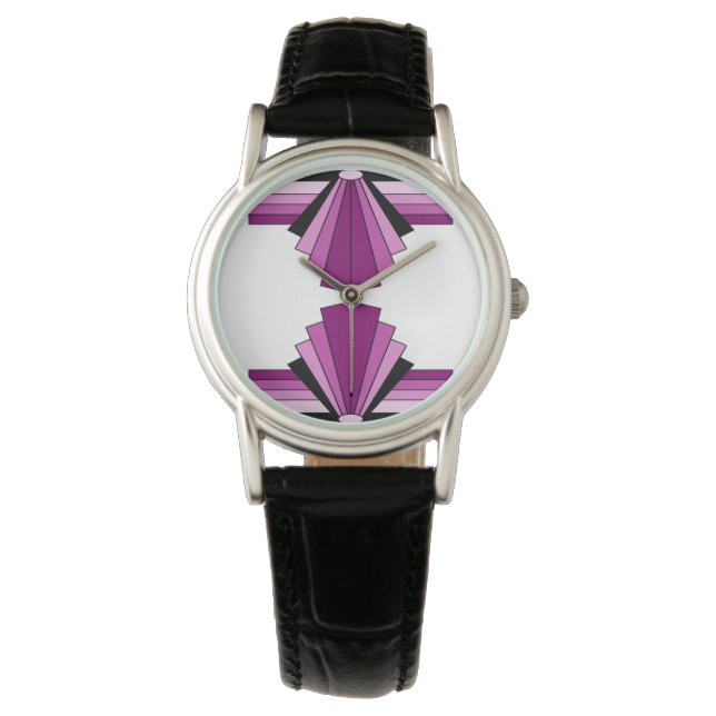 Montre Motif Art déco en rose (devant)
