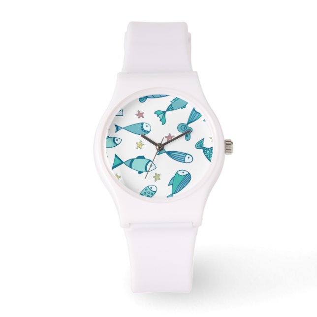 Montre Motif Avec Poisson Et Estarfish (Recto)