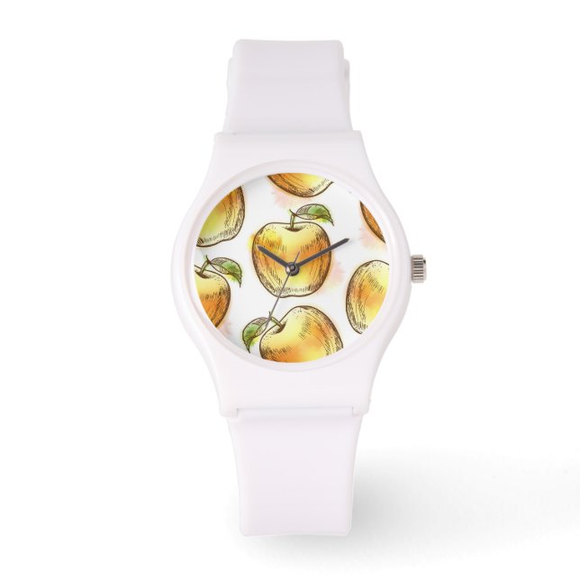 Montre Motif avec pomme jaune (Recto)