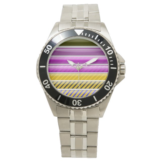 MONTRE MOTIF BAR COLORÉ (devant)