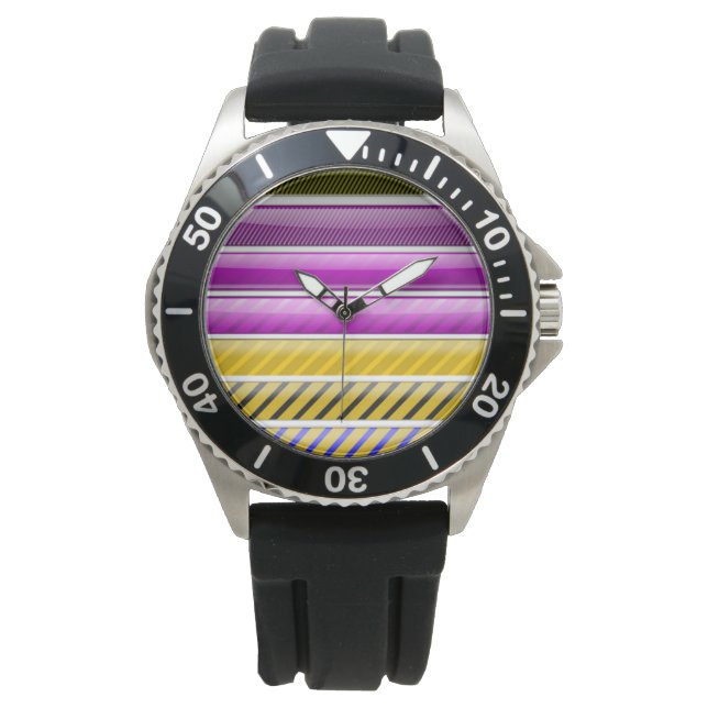 MONTRE MOTIF BAR COLORÉ (devant)
