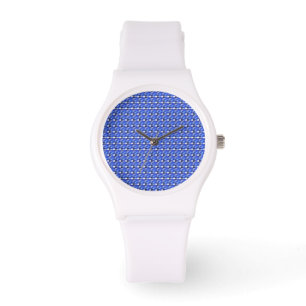 Montre Motif bleu carré