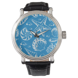Montre Motif bleu de plage