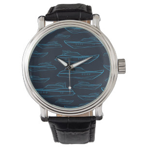 Montre Motif bleu de yacht