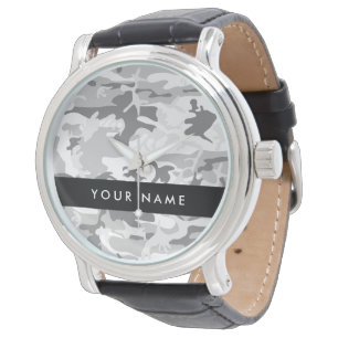 Montre Motif camouflage gris neige d'hiver Personnalisez