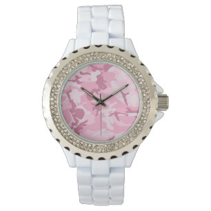 Montre Motif Camouflage rose vintage