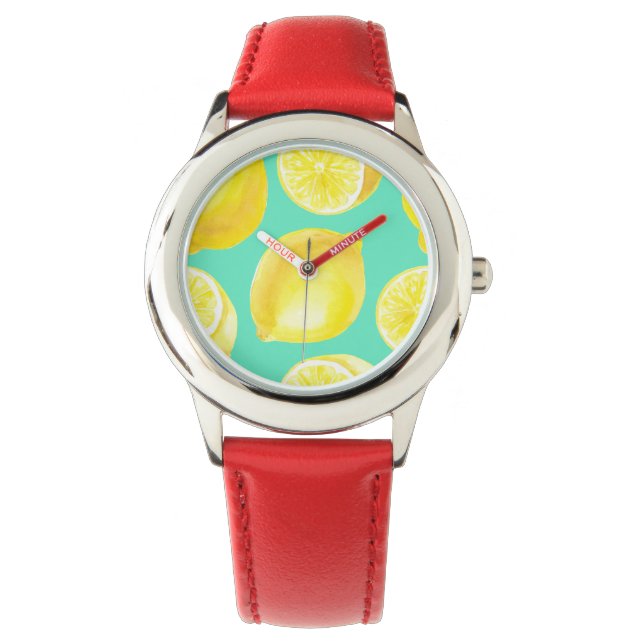 Montre Motif citrons aquarelle (devant)