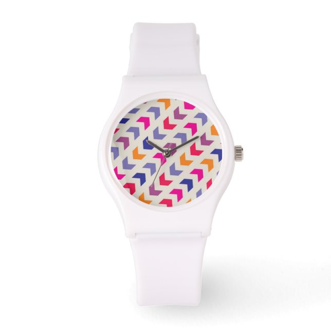 Montre Motif coloré Aztec Chevron (Recto)