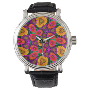 Montre Motif coloré Daisy Bouquet