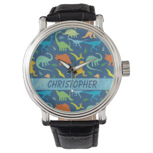 Montre Motif coloré de dinosaure à personnaliser