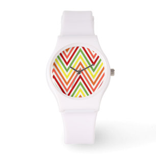 Montre Motif coloré Zigzag Chevron