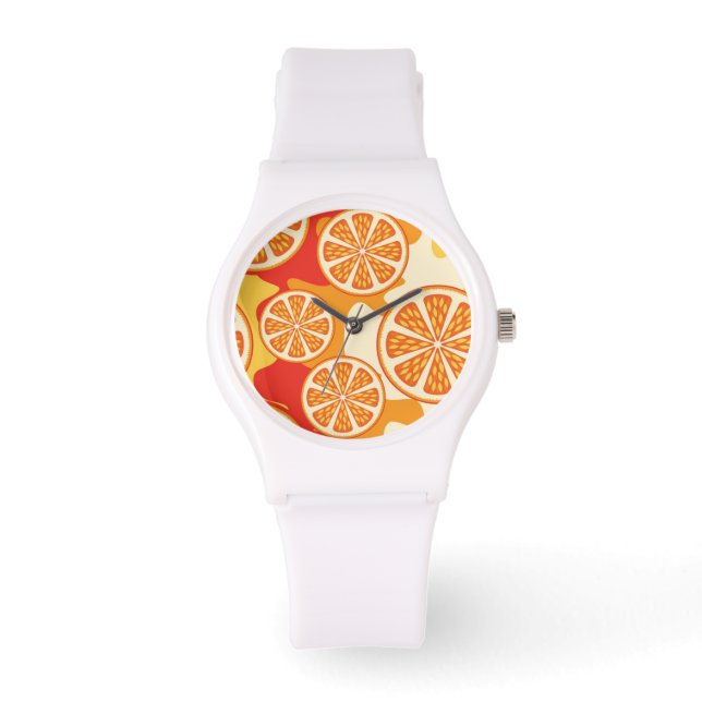 Montre Motif d'agrumes orange rétro (Recto)