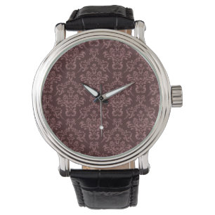 Montre Motif damassé pourpre foncé