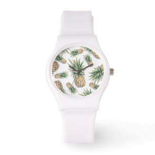 Montre Motif d'ananas d'aquarelle