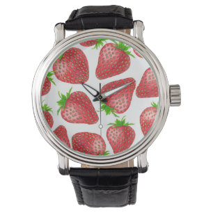 Montre Motif d'aquarelle de fraises
