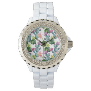 Montre Motif d'art Cacti