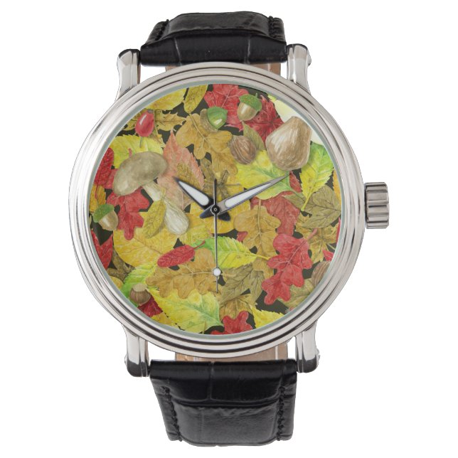 Montre Motif d'automne aquarelle (devant)