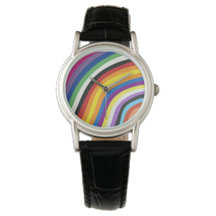Montre Motif  de bandes colorées