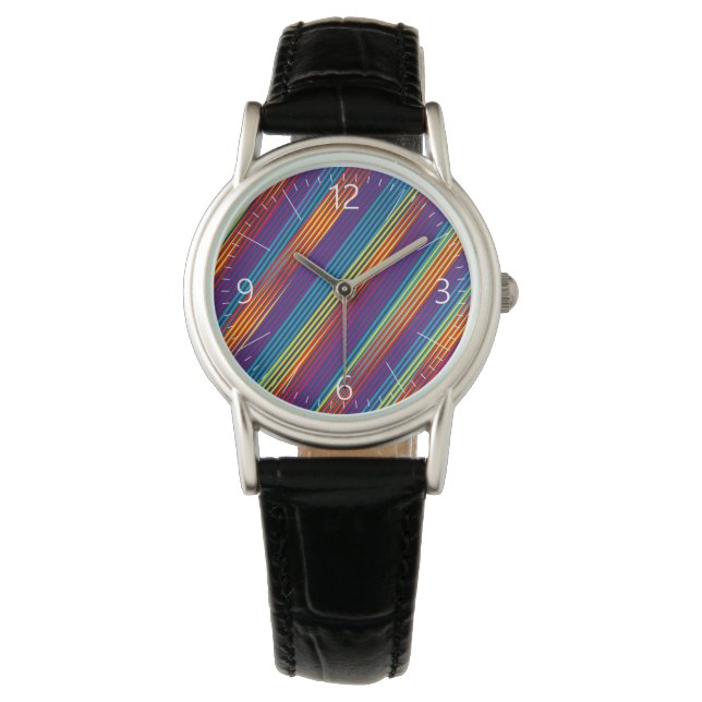 Montre Motif de bandes colorées (devant)