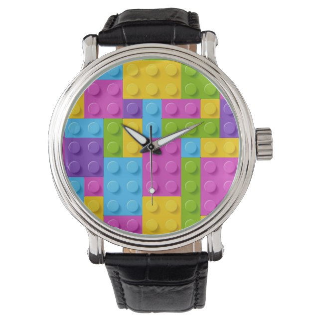 Montre Motif de blocs de construction en plastique (devant)