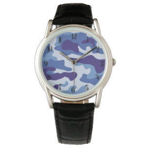 Montre Motif de camouflage bleu