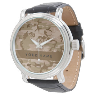 Montre Motif de camouflage du désert, Votre nom, Personna