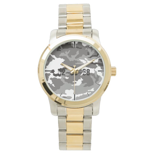 Montre Motif de camouflage gris (devant)