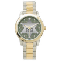 Motif de camouflage vert Sheriff Badge Monogramme