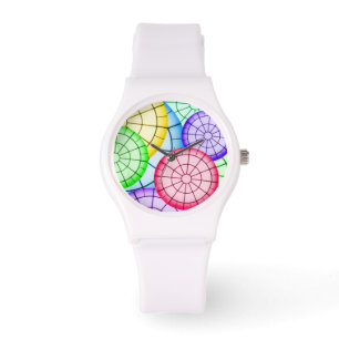 Montre Motif de cercles abstraits colorés vifs