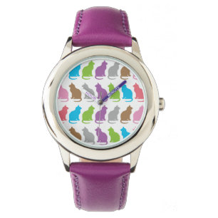 Montre Motif de chat coloré