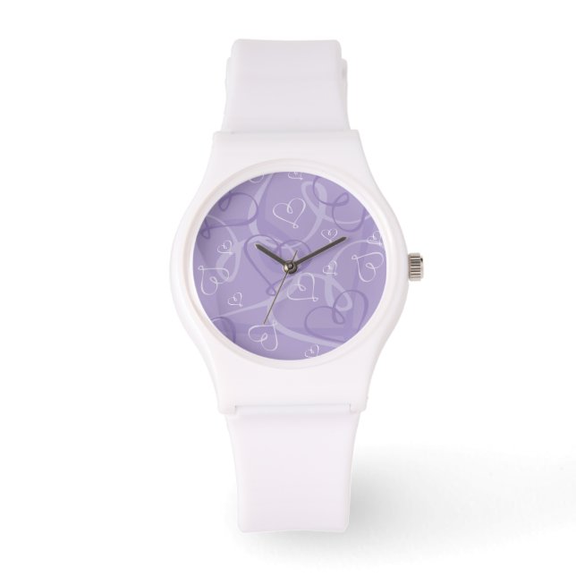 Montre Motif de coeur pourpre (Recto)