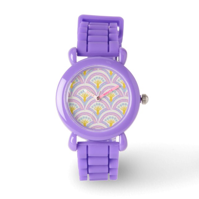 Montre Motif de coquille de couleur pastel (Recto)