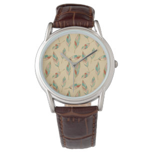 Montre Motif de corail de plume d'étape   de Geo de