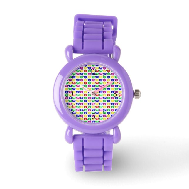 Montre Motif de crânes colorés (Recto)