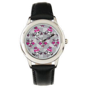 Montre Motif de crânes d'Emo