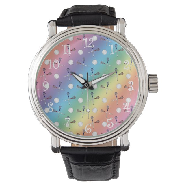 Montre Motif de crosse arc-en-ciel (devant)
