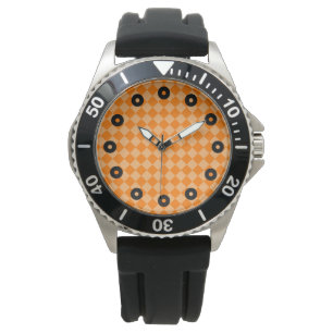 Montre Motif de diamants orange combiné par STaylor